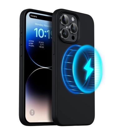 NUVO Silicone Case with MagSafe for  Apple iPhone 15 Pro Max black