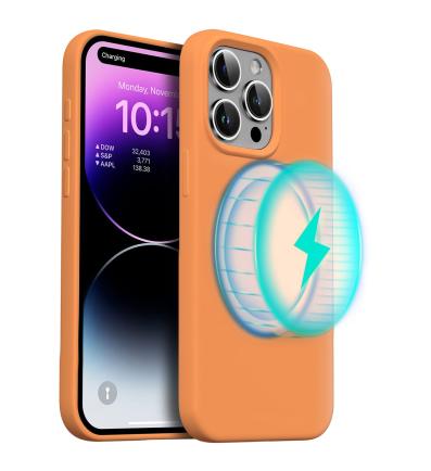NUVO Silicone Case with MagSafe for  Apple iPhone 15 Pro orange