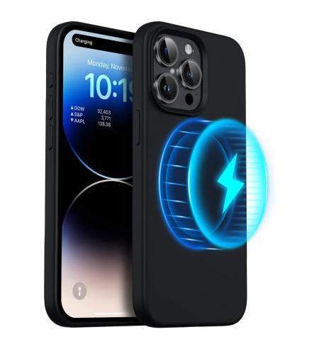 Silikónový obal s MagSafe NUVO na Apple iPhone 15 Pro čierny