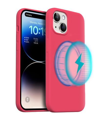 NUVO Silicone Case with MagSafe for  Apple iPhone 15 red