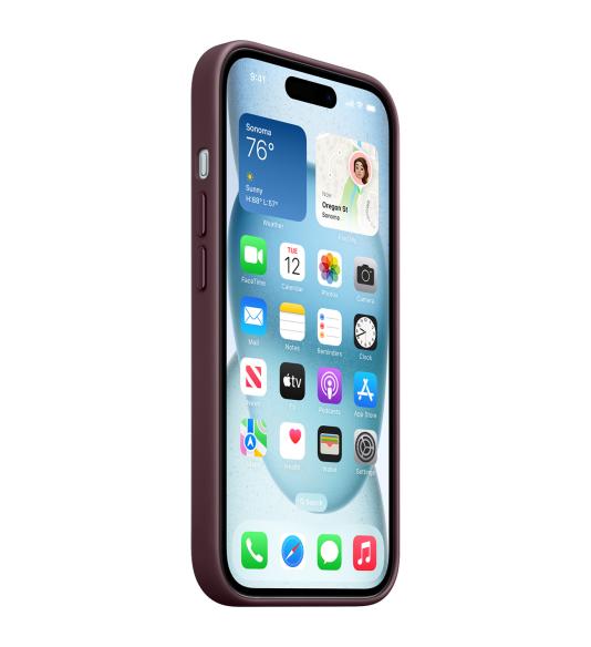 FineWoven Case with MagSafe for Apple iPhone 15 mulberry