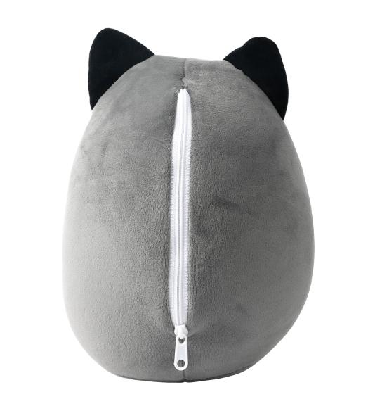 NUVO Travel Pillow and Plushie Cat 2-in-1 grey