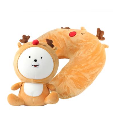 NUVO Travel Pillow and Plushie Reindeer 2-in-1 orange