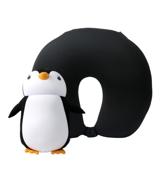 NUVO Travel Pillow and Plushie Penguin 2-in-1 black