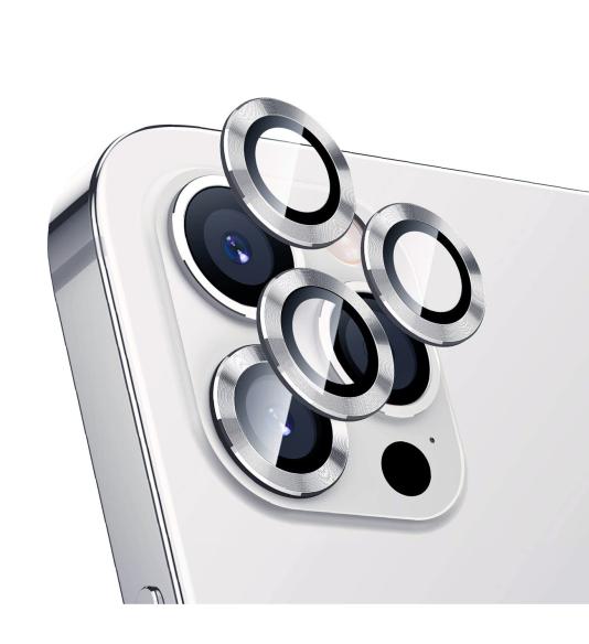 NUVO ochranné sklo kamery na Apple iPhone 15 Pro a 15 Pro Max strieborné