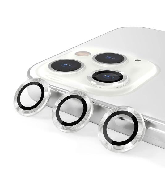 NUVO ochranné sklo kamery na Apple iPhone 15 Pro a 15 Pro Max strieborné