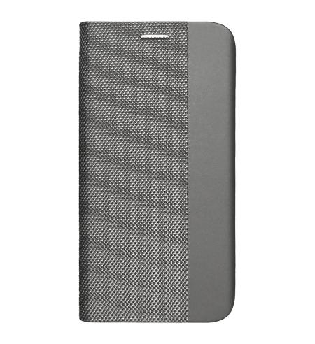 Flipové puzdro Fabric na Samsung Galaxy S24+ sivé