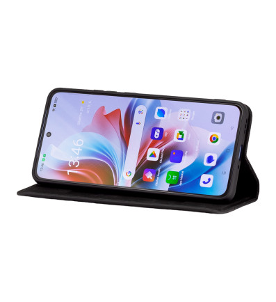 Flipové puzdro Fabric na Oppo Reno11 F 5G čierne 2