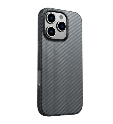 NUVO SLIM Cover with Carbon Effect for Apple iPhone 16 Pro Max black 2