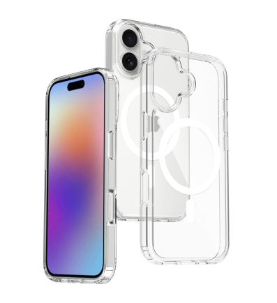 Protective case with magnetic ring for Apple iPhone 17 clear 2