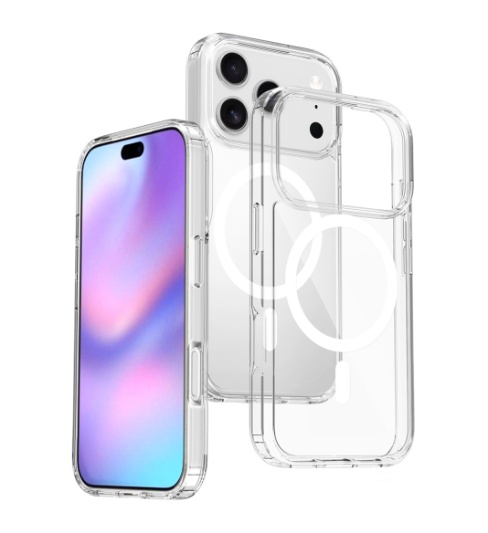 Protective case with magnetic ring for Apple iPhone 17 Pro clear