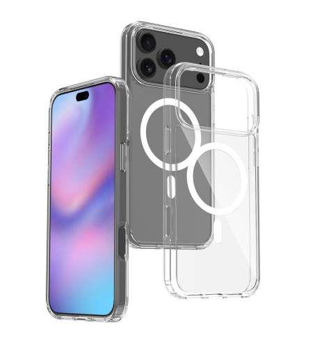 Ochranný kryt s magnetickým kruhom na Apple iPhone 17 Pro Max priehľadný