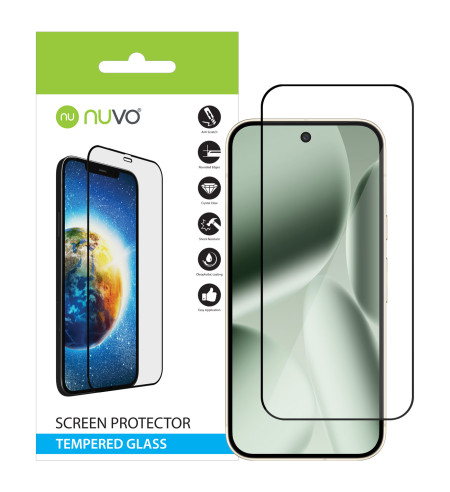 NUVO Tempered Glass Screen Protector for Google Pixel 10 Pro black