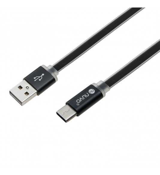 Dátový kábel NUVO USB - USB Type C, 1,5m, čierny