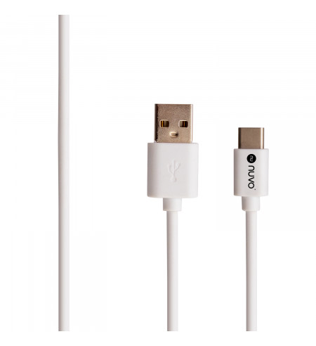 Dátový kábel NUVO USB - USB Type C, 2m, biely