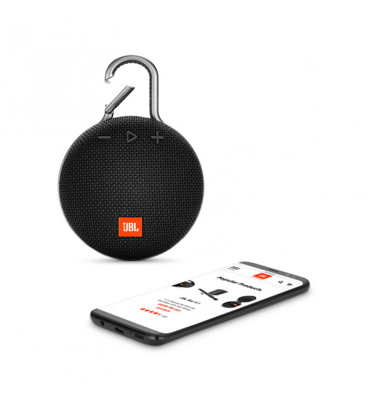 JBL CLIP 3 Waterproof Portable Bluetooth Speaker, black