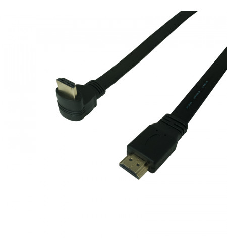 HDMI Flat Cable with 90 degree right angle connector (down), 3m