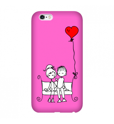 Protective Case for Mobile Phone Lovers on bench, pink