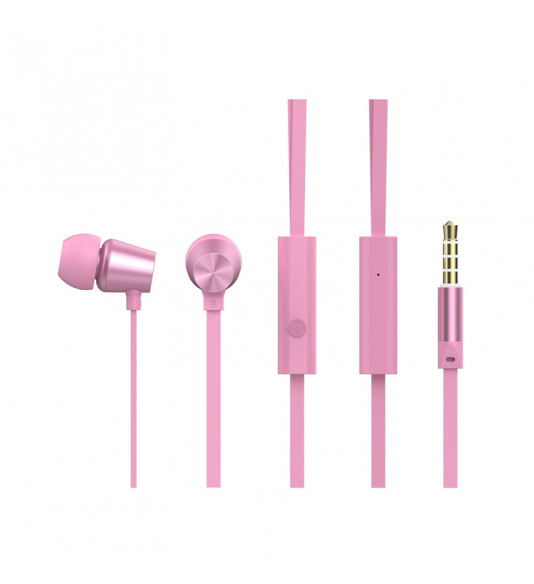 NUVO Handsfree Earphones with flat cable 3.5 mm jack, rosegold