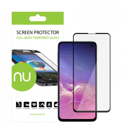 NUVO Fullbody Tempered Glass Screen Protector for Samsung Galaxy S10e, black