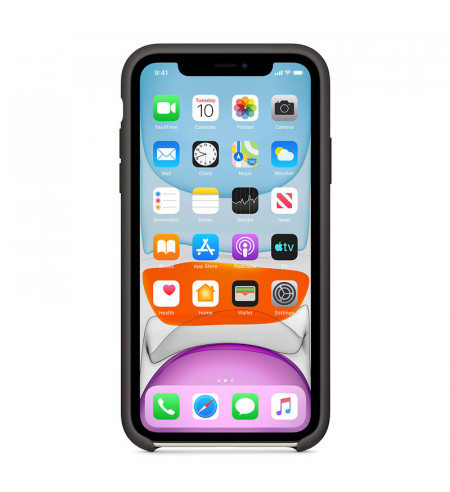 Silikónové puzdro Apple na iPhone 11 čierne