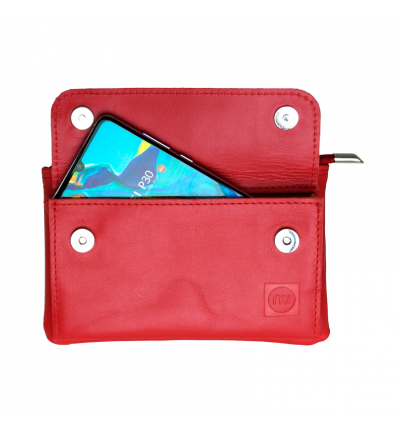 NUVO leather hand bag case for mobile phone red 2