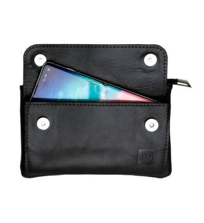 NUVO leather hand bag case for mobile phone black 2