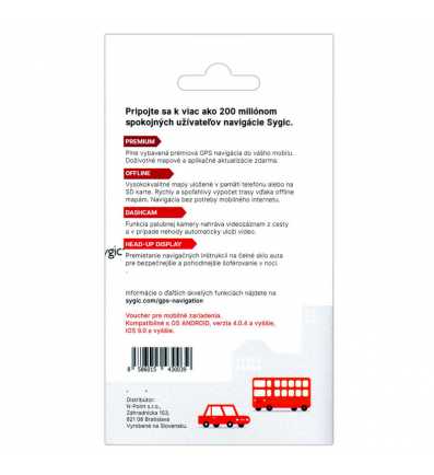 Sygic GPS Navigation Európa s HUD a Dashcam lifetime 2