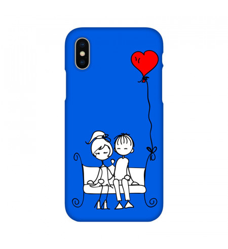 Kryt na mobil Párik na lavičke, modrý