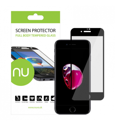 NUVO Fullbody Tempered Glass Screen Protector for Apple iPhone 7, black