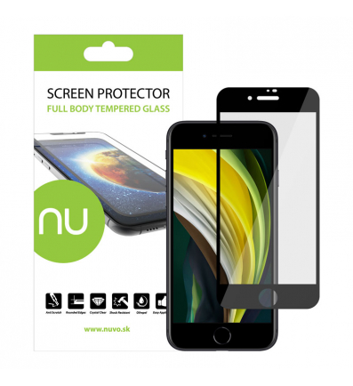 Ochranné sklo NUVO pre Apple iPhone SE (2020) čierne