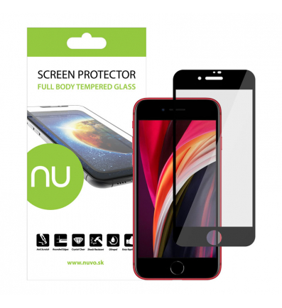 NUVO Fullbody Tempered Glass Screen Protector for Apple iPhone SE (2020) black 2