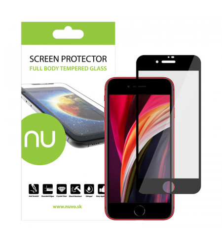 NUVO Fullbody Tempered Glass Screen Protector for Apple iPhone SE (2020) black