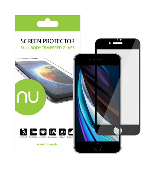Ochranné sklo NUVO pre Apple iPhone SE (2020) čierne