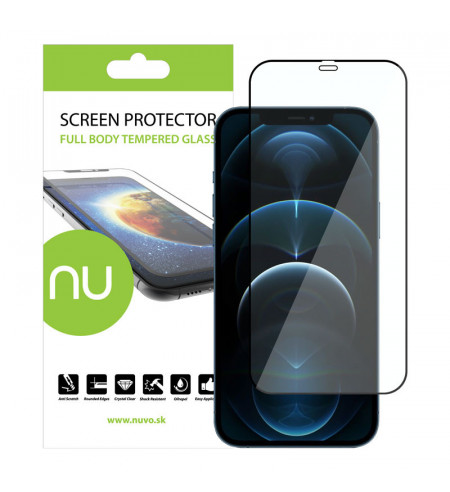 NUVO Tempered Glass Screen Protector for Apple iPhone 12 Pro Max black