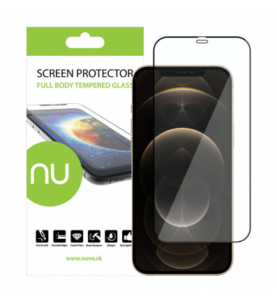 NUVO Tempered Glass Screen Protector for Apple iPhone 12 Pro Max black 2