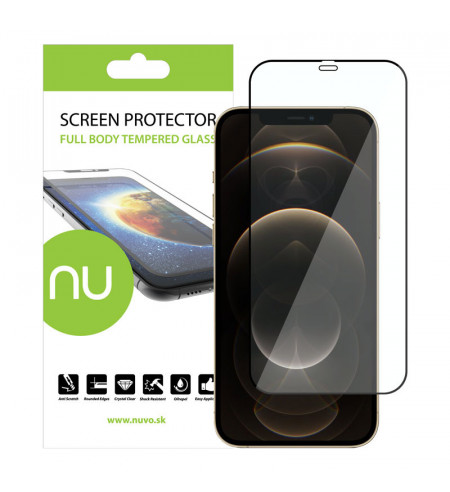 Ochranné sklo NUVO pre Apple iPhone 12 Pro Max čierny rám