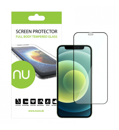 NUVO Tempered Glass Screen Protector for Apple iPhone 12 Mini black