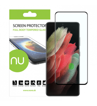 NUVO Tempered Glass Screen Protector for Samsung Galaxy S21 Ultra black