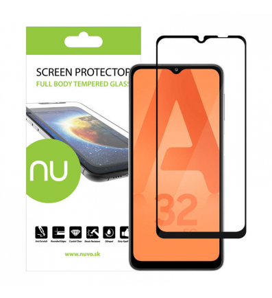 NUVO Tempered Glass Screen Protector for Samsung Galaxy A32 black