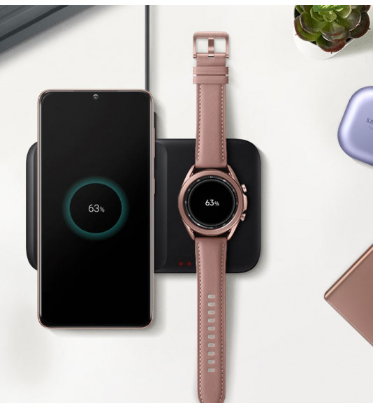 Samsung dual wireless charger with cable and power adaptor black