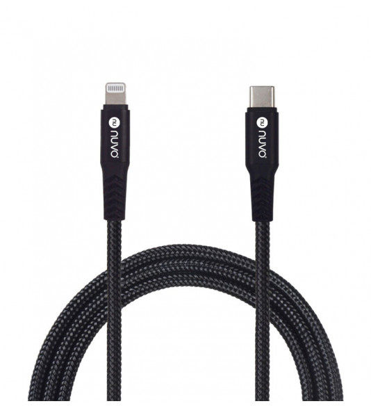 NUVO opletený kábel USB-C / Lightning MFi 1.5 m
