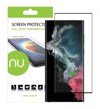 NUVO Tempered Glass Screen Protector for Samsung Galaxy S22 Ultra black