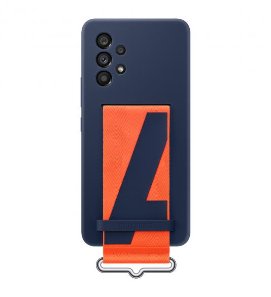 Samsung Silicone Cover with Strap for Galaxy A53 5G navy