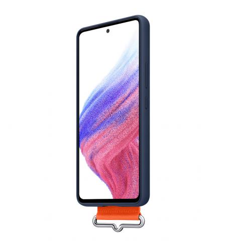 Samsung Silicone Cover with Strap for Galaxy A53 5G navy