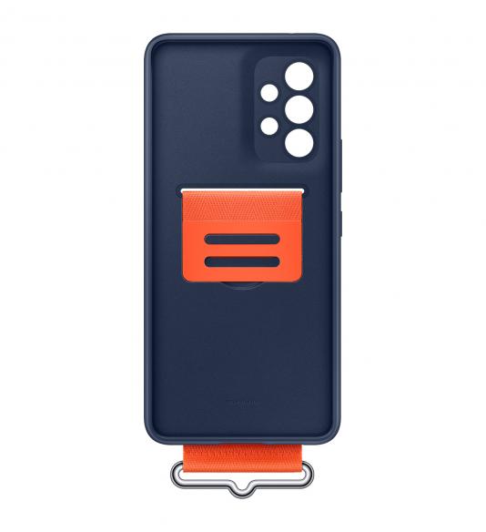Samsung Silicone Cover with Strap for Galaxy A53 5G navy