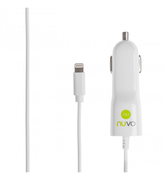 NUVO Apple MFI Certified Lightning Car Charger 1A, white