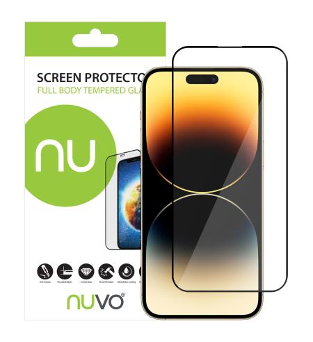 NUVO ochranné sklo na displej pre Apple iPhone 14 Pro Max čierny rám