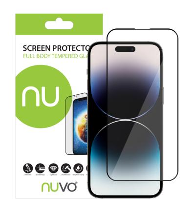 NUVO Tempered Glass Screen Protector for Apple iPhone 14 Pro Max black 2