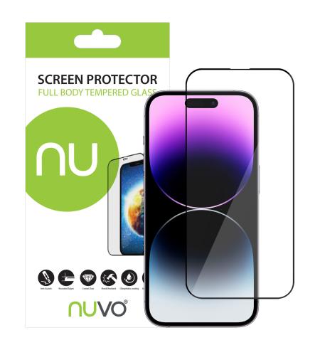 NUVO ochranné sklo na displej pre Apple iPhone 14 Pro čierny rám